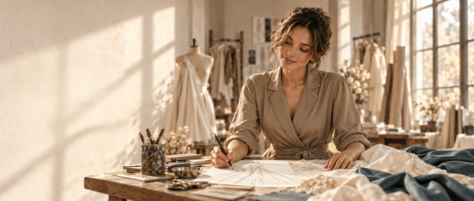 Atelier at the Meri Couture atelier